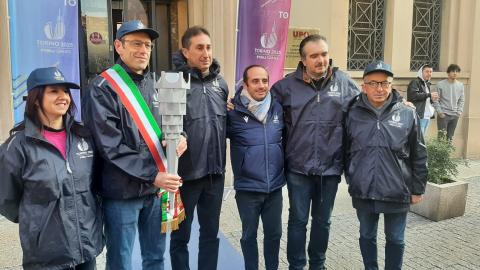 Le istituzioni locali alla partenza della fiaccola ad Alessandria