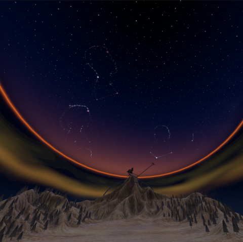 Uno dei paesaggi virtuali visitabili con il visore per la realtà virtuale