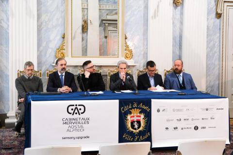 Un momento della conferenza stampa di presentazione del progetto ad Aosta
