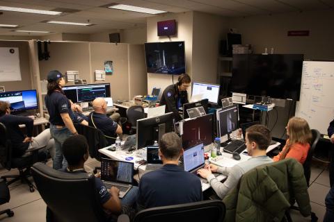 A glance at NASA mission control room