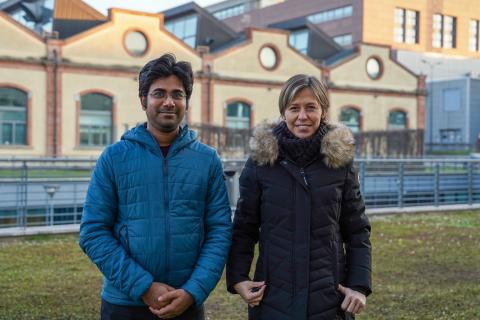 Outside Laura Fabris' research lab