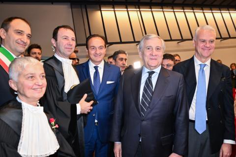 Da sinistra: Elena Baralis, Stefano Lo Russo, Stefano Corgnati, Alberto Cirio, Antonio Tajani e Paolo Zangrillo