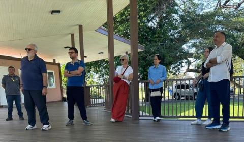 Docenti del DAD con la Ministra della Cultura e i funzionari dell’Ambasciata d’Italia in visita al forte di San Lorenzo