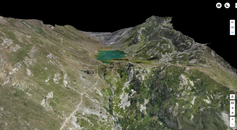 Modello 3D preliminare del lago Vej del Bouc