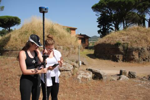 Field data acquisition in progress at the Etruscan necropolis