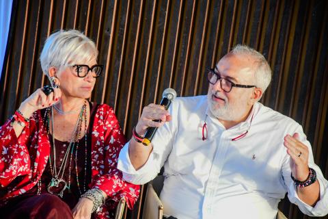 La professoressa Annalisa Dameri e il professore Paolo Mellano