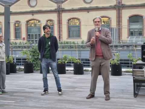 Il professore Danilo Demarchi e Luca Balbiano CEO e founder di Citiculture