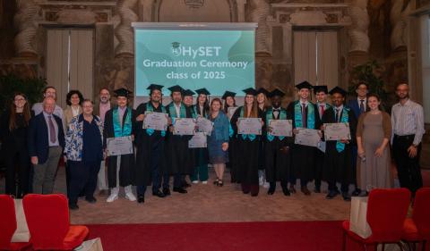 Students and faculty at the graduation ceremony