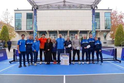 I e le partecipanti al torneo esibizione di pickleball