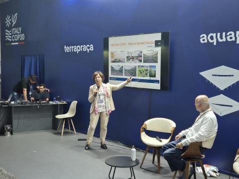 L'intervento della Vicerettrice Lombardi all’evento “Nature-Based Solutions for Resilient and Carbon Neutral Urban Areas”, Padiglione Italia