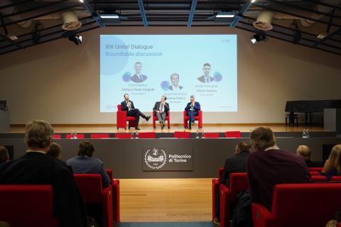 Dialogo tra Rettore Corgnati, Prof. Zanino e Presidente Unite!