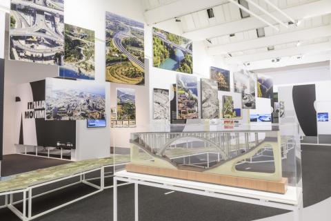 Dettaglio del modello in scala del viadotto sul fiume Aglio