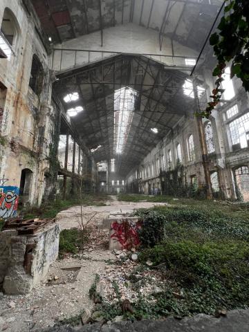 Interno di un'area forlivese dismessa, tra degrado e potenziale