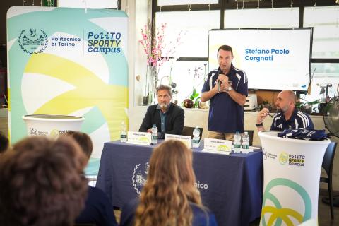 L'intervento del Rettore Stefano Corgnati durante la cerimonia Road to EUSA 2026