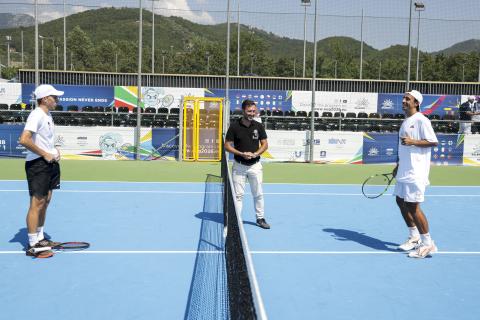 Un incontro della rappresentativa maschile di tennis 