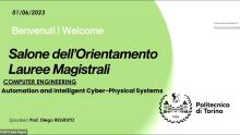 Presentazione dell'orientamento di Automation and Intelligent Cyber-Physical Systems