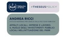 Appalti locali, imprese e lavoro: gli investimenti pubblici locali nell’attuazione del PNRR | Ricci