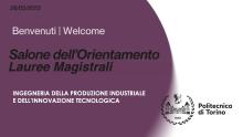 Presentazione del corso di LM in Ing. della Produz. Industriale e Innovaz. Tecnologica | 26 maggio