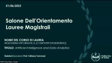 Presentazione dell'orientamento di Artificial Intelligence and Data Analytics