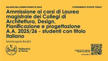 Ammissione LM | Architettura, Design, Pianificazione e progettaz A.A. 25/26 studenti titolo italiano   