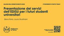 Presentazione dei servizi dell’EDISU per i futuri studenti universitari 
