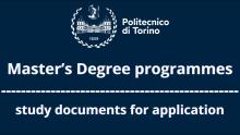 Documents needed for Master's Degree application 2025/26