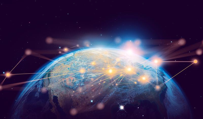 Elaborazione grafica di satelliti intorno alla Terra