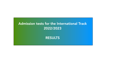 Immagine sui risultati di ammissione al percorso Internazionale 2022/2023
