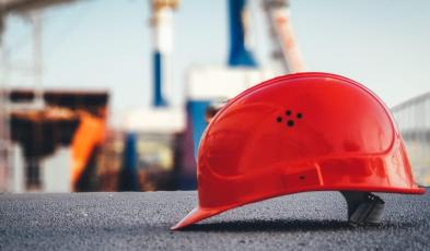 An helmet in a working site