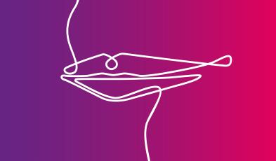 Il logo della manifestazione è un bacio stilizzato su sfondo viola e rosa