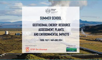 Flyer for the summer school in Geothermal energy: resource assessment, plants, and environmental impacts