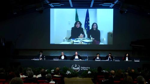 Il Ministro Bernini collegata da remoto all'inaugurazione