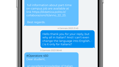 Screenshot nuova app studenti
