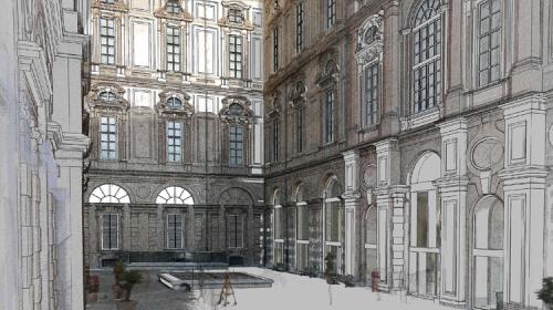 La corte interna del museo