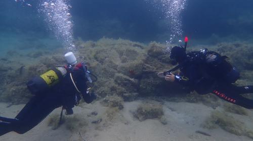 Il team in missione sui fondali