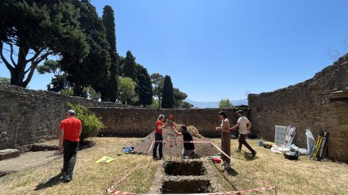 Il team al lavoro nel parco archeologico