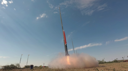 Il lancio del razzo Cavour a Las Cruces, in New Mexico (USA) 