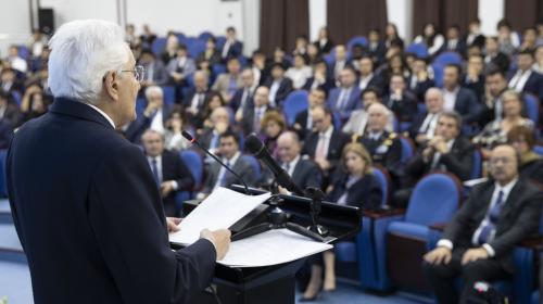 The President of the Republic during his speech