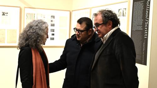 I curatori della mostra insieme al Direttore Generale del Politecnico