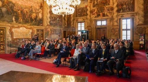 The audience in the hall