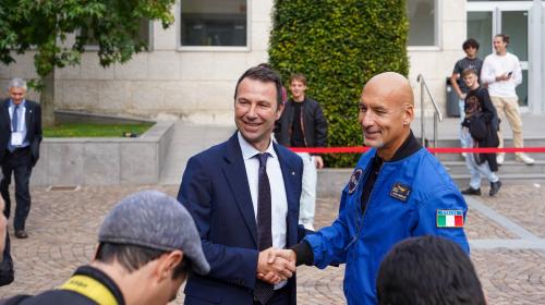 Luca Parmitano with the Rector