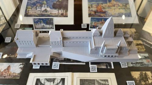 Foto di un modellino esposto alla mostra al Castello del Valentino