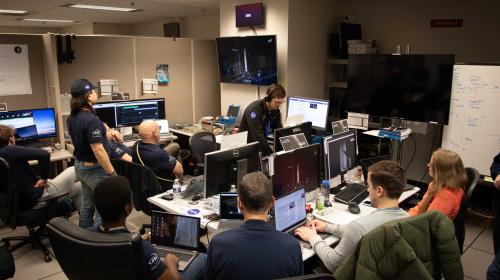 A glance at NASA mission control room