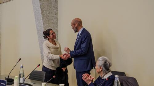 Il docente Giorcelli e la figlia di Piera Levi Montalcini 