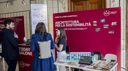 Lo stand del Corso di Laurea Magistrale in Architettura per la Sostenibilità