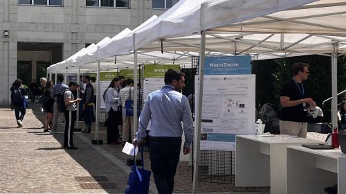L'area espositiva allestita nel cortile del Politecnico