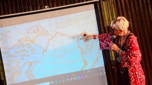 Un momento della conferenza al Bastione di Santo Domingo