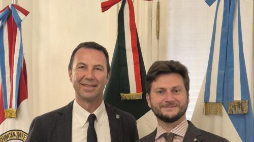Il Rettore Corgnati con il Console generale italiano a Rosario Marco Bocchi