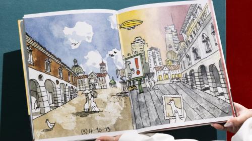 The watercolours inspired by "Città invisibili"