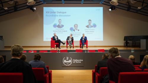 Dialogo tra Rettore Corgnati, Prof. Zanino e Presidente Unite!